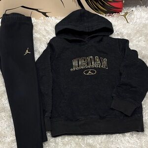 Jordan Kids Black and Gold Hoodie Set